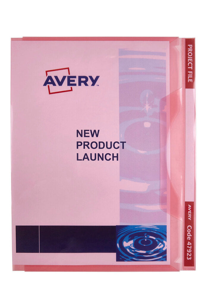 Avery Red Transparent Plastic Project File A4
