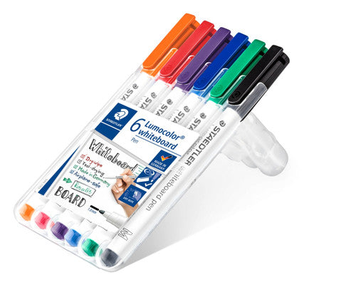 Staedtler 301 WP6 Lumocolor Whiteboard Pen Assorted Wallet of 6