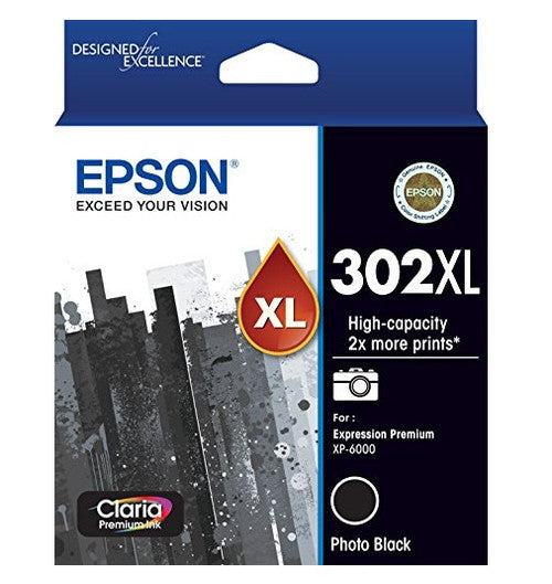 Epson C13T01Y192 302XL High Yield Claria Premium Ink Photo Black