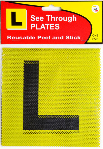 See Through L Plates – Reusable Peel and Stick