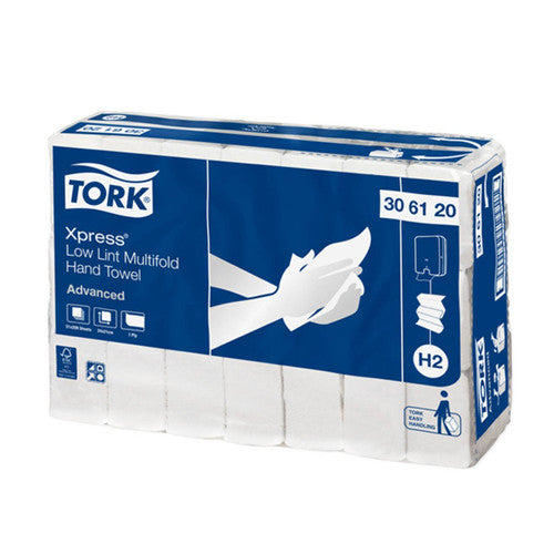 Tork Xpress Low Lint Multifold Hand Towel Slimline Advanced H2 White Pack of 21