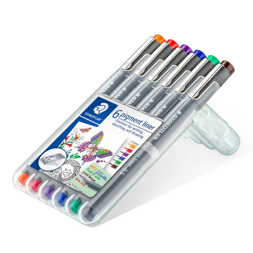 Staedtler 30805-SSB6 Pigment Liner 0.5mm Wallet of 6 Assorted Colours