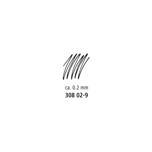 Staedtler 308 02-9 Pigment Liner 0.2mm Black Box of 10