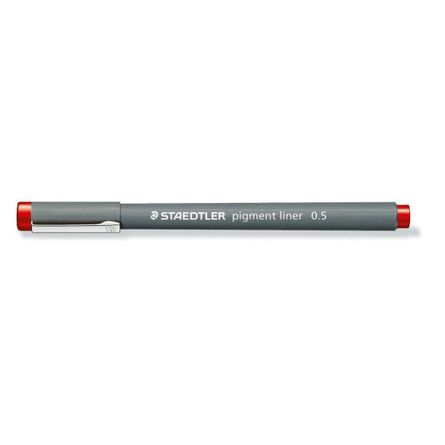 Staedtler 308 05-2 Pigment Liner 0.5mm Red Box of 10