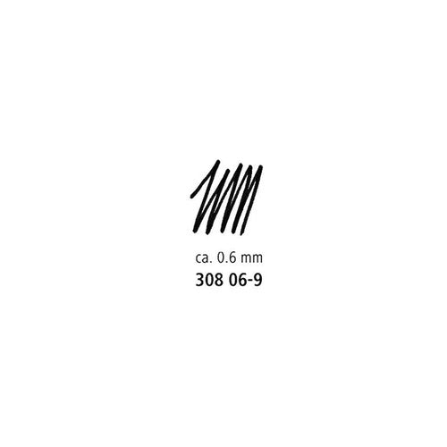 Staedtler 308 06-9 Pigment Liner 0.6mm Black Box of 10