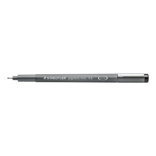 Staedtler 308 08-9 Pigment Liner 0.8mm Black Box of 10
