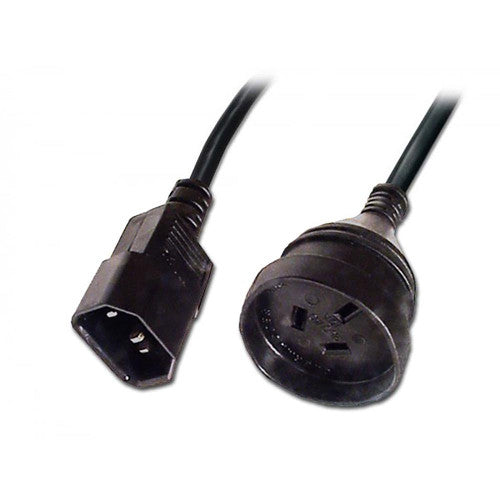 Lindy 1m Power Cable 10A IEC C14 Plug to 3-Pin Socket