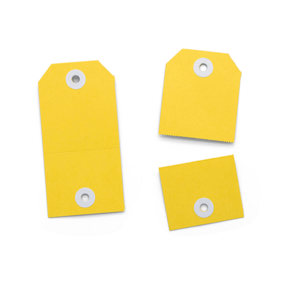 Avery Yellow 2in1 Perforated Tag 54x108mm 100 Pack