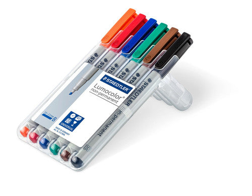 Staedtler Lumocolor Non-Permanent Pen Broad Assorted Wallet of 6 312 WP6