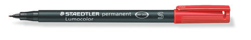 Staedtler Lumocolor Permanent Pen Superfine Red Box of 10 313-2