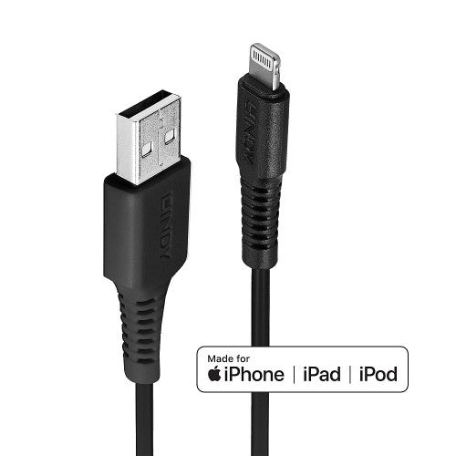 Lindy 1m USB Type A to Lightning Cable Black