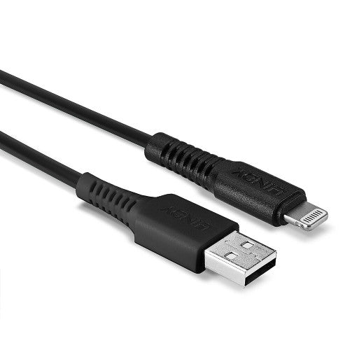 Lindy 3m USB Type A to Lightning Cable Black