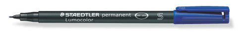 Staedtler 313-3 Lumocolor Permanent Pen Superfine Blue Box of 10