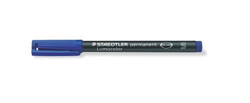 Staedtler 313-3 Lumocolor Permanent Pen Superfine Blue Box of 10