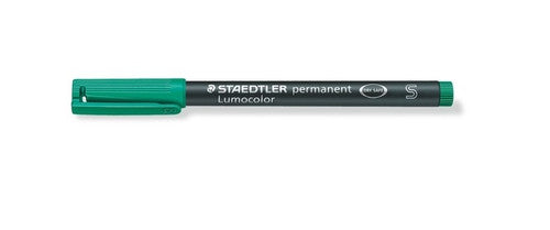 Staedtler 313-5 Lumocolor Permanent Pen Superfine Green Box of 10