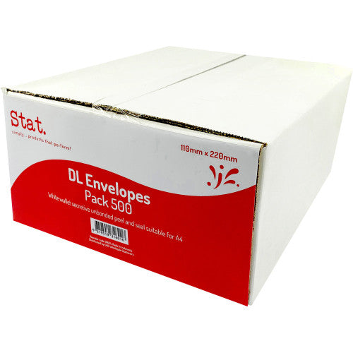 DL Envelopes Peel and Seal Unbranded Box 500