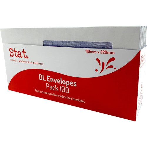 DL Window Face Envelopes Peel and Seal Pack 100