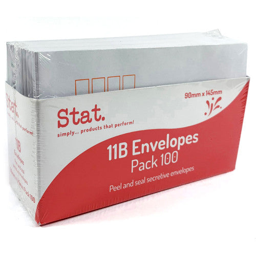 11B Secret Envelopes Peel and Seal Pack 100