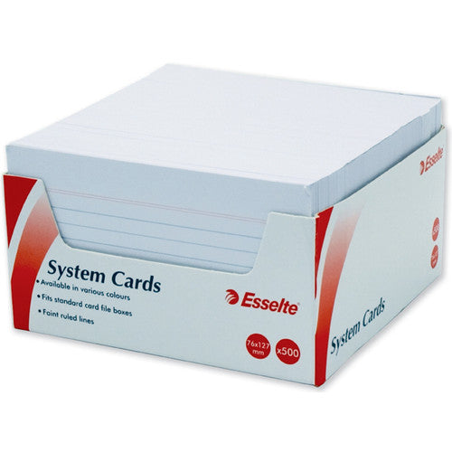 Esselte 316785 System Cards Ruled 127x76mm White Pack 500