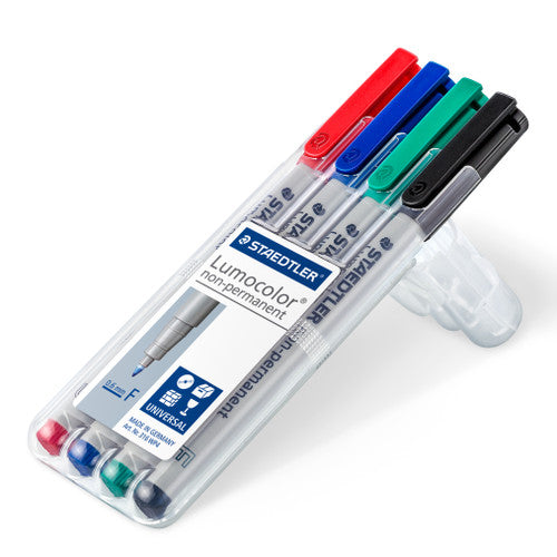 Staedtler Lumocolor Non-Permanent Pen Fine Assorted Wallet of 4 316 WP4
