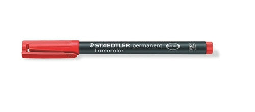 Staedtler Lumocolor Permanent Pen Medium Red Box 10 317-2
