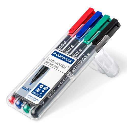 Staedtler Lumocolor Permanent Pen Medium Assorted Wallet of 4 317 WP4