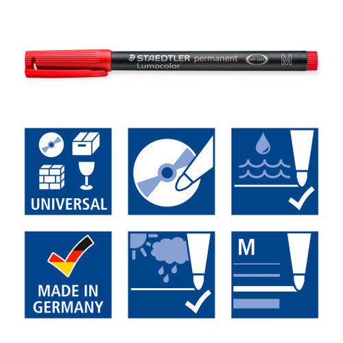 Staedtler Lumocolor Permanent Pen Medium Assorted Wallet of 4 317 WP4