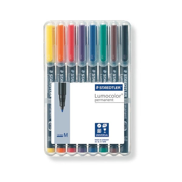Staedtler Lumocolor Permanent Pen Medium Assorted Wallet 8 317 WP8
