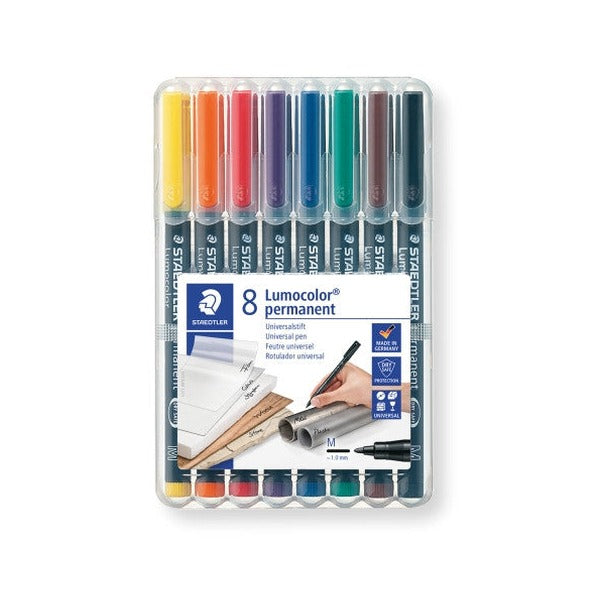 Staedtler Lumocolor Permanent Pen Medium Assorted Wallet 8 317 WP8 – view 2