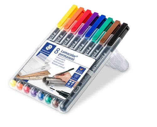 Staedtler Lumocolor Permanent Pen Medium Assorted Wallet of 8 317 WP8