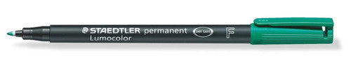 Staedtler 318-5 Lumocolor Permanent Pen Fine Green Box of 10