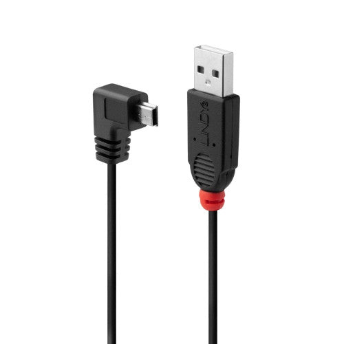 Lindy 2m USB 2.0 Cable Type A to 90 Degree Mini-B