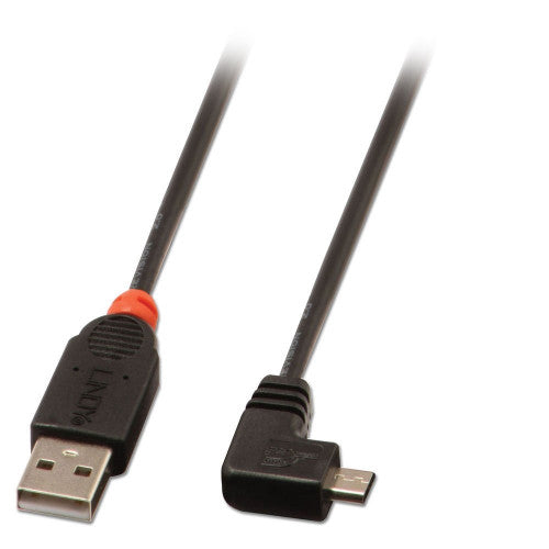 Lindy 0.5m USB 2.0 Cable Type A to 90 Degree Micro-B