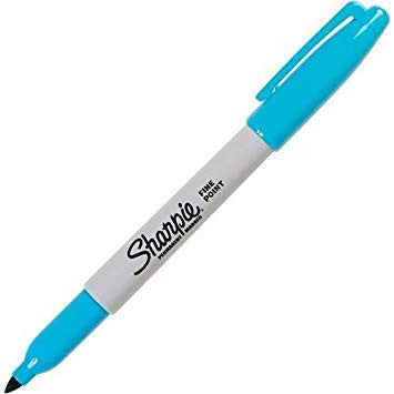 Sharpie Permanent Marker Fine Point Turquoise Pack of 12