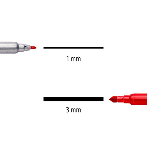 Staedtler 320 NWP12 Noris Double-Ended Fibre-Tip Pen Assorted Colours Pack of 12