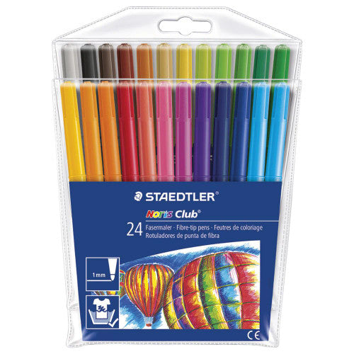 Staedtler 325 WPD24 Noris Club Fibre Tip Pens Wallet of 24 Assorted Colours