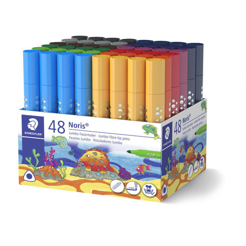 Staedtler 328-B KP48 Noris Triangular Fibre Tip Pens Broad Class Pack of 48 Assorted Colours