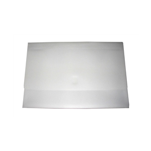 Colby 328F Polywally foolscap wallet in white, shown closed with the flap and hook and loop closure across the front