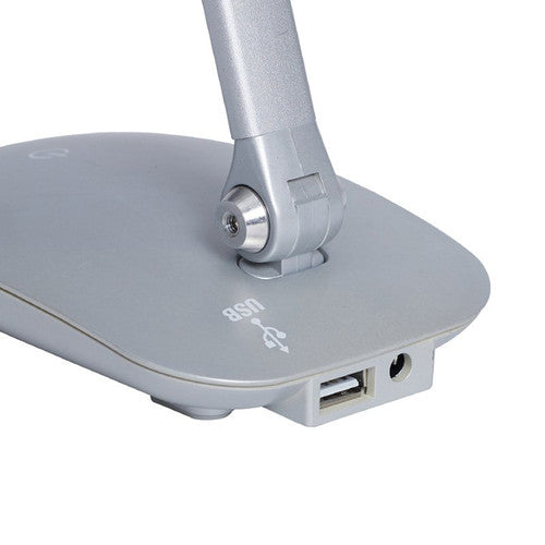 Nero Desk Lamp with USB Port Silver