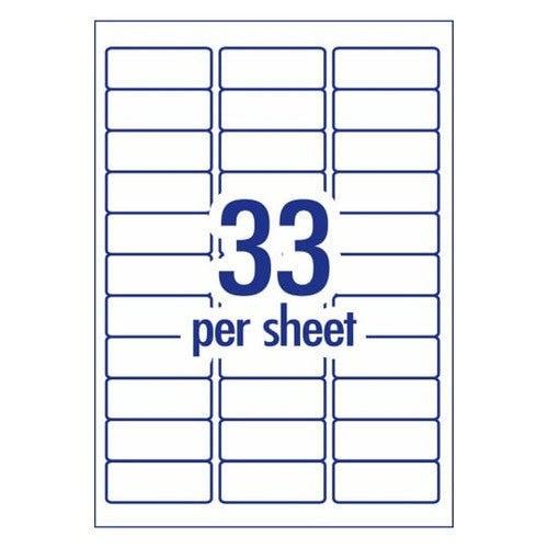 AveryEco White Address and Shipping Inkjet Labels J8157 50 Pack 64 x 24.3mm 33UP