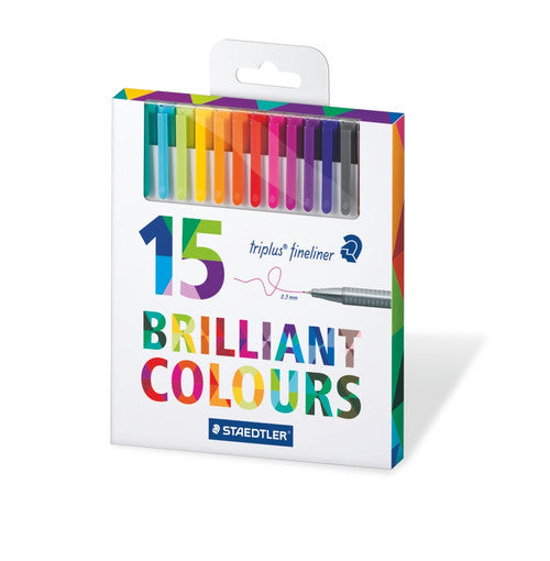 Staedtler Triplus Fineliner Hangsell Box of 15 Assorted Colours 334 C15