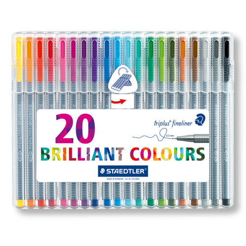 Staedtler Triplus Fineliner Wallet of 20 Assorted Colours 334 SB20