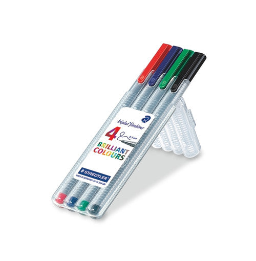 Staedtler Triplus Fineliner Wallet of 4 Assorted Colours 334 SB4