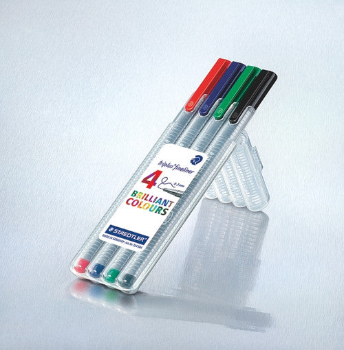 Staedtler Triplus Fineliner Wallet of 4 Assorted Colours 334 SB4