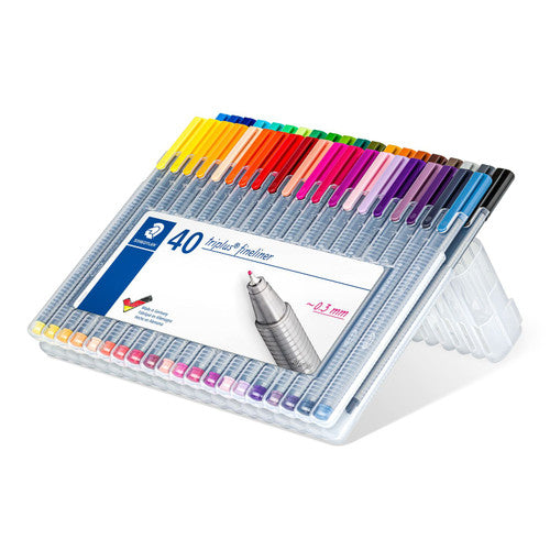 Staedtler 334 SB40 Triplus Fineliner Assorted Colours Wallet of 40