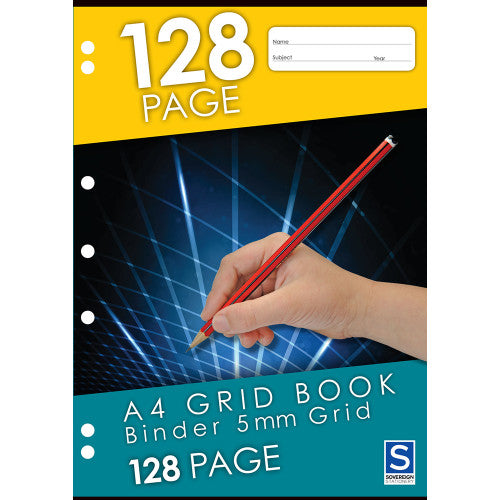 Sovereign Binder Book A4 5mm Grid 128 Page Pack of 10