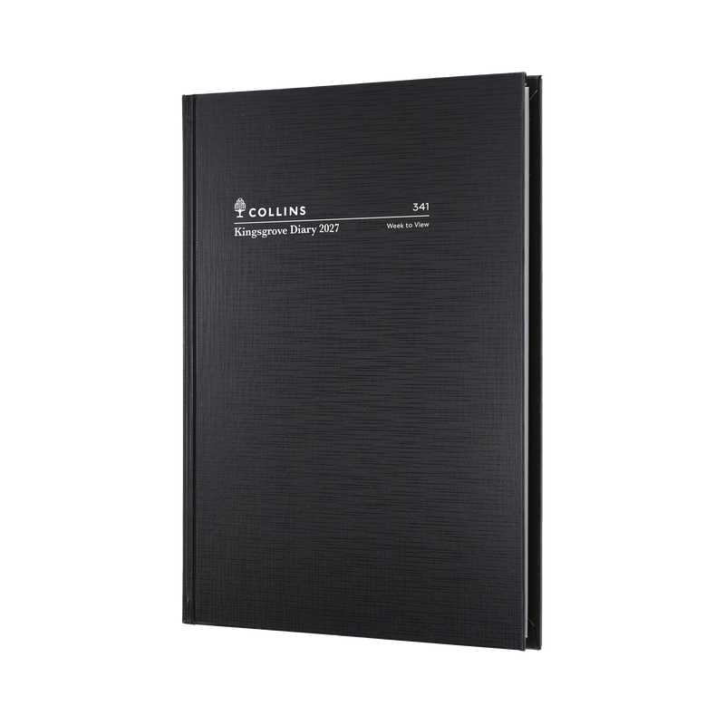 Collins Kingsgrove 2027 A4 Week to a View Diary Black front cover