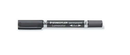 Staedtler 348-9 Lumocolor Permanent Duo Marker Black Box of 10
