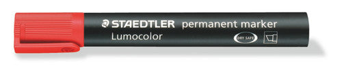 Staedtler Lumocolor Marker Permanent Red Chisel Tip 350-2