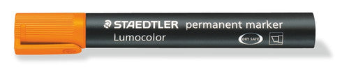 Staedtler 350-4 Permanent Orange Chisel Tip Lumocolor Marker Box of 10